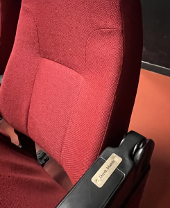 Seat with name plate